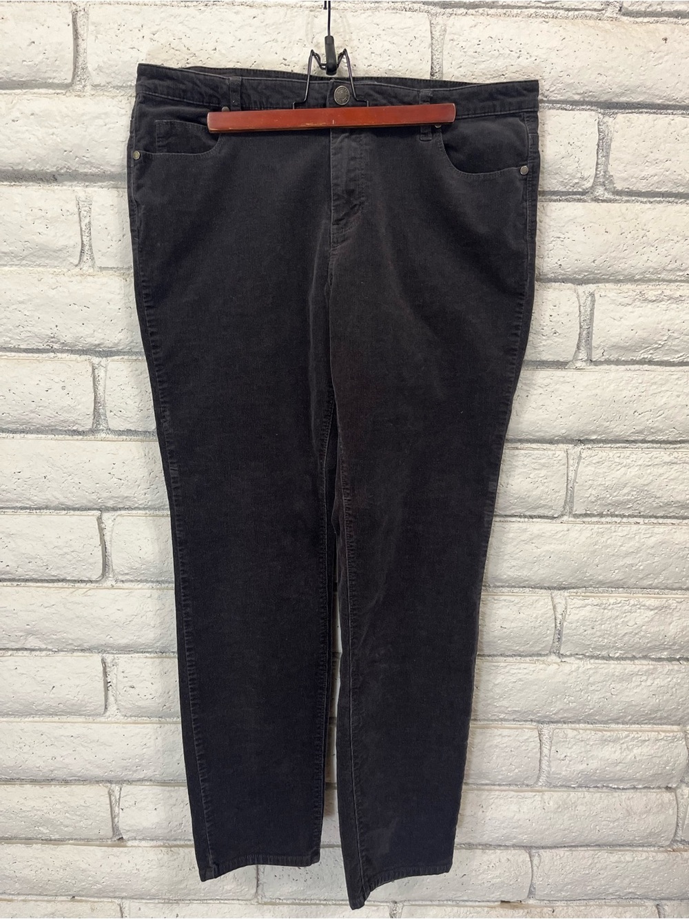 Buffalo David Bitton Supreme Gray Corduroy Skinny Pants Stretch 14/34